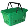 GERSO - Set 5 Cestini Spesa Plastica 40L, 2 Staffe, Colori Vari Verde