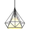 Mengjay Lampada a Sospensione Industriale,Vintage lampada da soffitto, Lampada a Sospensione in metallo gabbia ferro Forma E27 Base,Gabbia Sospensione Lampada Stile Retro Decorativa (Nero)