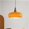 Gerenecic Lampadario a Sospensione Moderno di metà secolo, da 30 cm, in Vetro Arancione, a Sospensione, in Vetro Bianco Latte, con Illuminazione a Tamburo, per Sala da Pranzo, Camera da Let