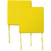 PARAMAISON Cuscino per Sedie da Cucina Generico, Set da 2 Cuscini, Antigraffio, con Laccetti, Interni od Esterni |Compatibile con Sedia Applaro| 35x35x5 cm| Giallo