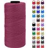 LEREATI Cordino per Borse Uncinetto Filo Macrame 1.5mm x 200m Macrame Corda Colorata, Cordoncino per Borse a Uncinetto, Fai da Te, Arazzo da Parete (Rosso vino)
