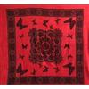 Seamar Telo Copritutto Grande Farfalle 100% Cotone Indiano Stampato 210x240 cm Rosso