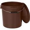 BenBow Secchio con coperchio 20l marrone 1x 20 litri - sicuro per gli alimenti, stabile, ermetico, a prova di perdite - contenitore per la conservazione in plastica, con manico in metallo - vuoto