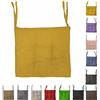 Tata Home Cuscini con Lacci Coprisedia Imbottito Cuscino Sedia Cucina da Interno o Esterno Spessore 6 cm Misura 40x40 cm Tinta Unita Made in Italy (40X40, GIALLO, 2)