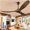 OUENGK 178cm ventilatore da esterno grande a soffitto,moderno rustico ventilatore da soffitto legno senza luce con telecomando,ventilatore a soffitto per soggiorno camera da letto balcone impermeabilizzato