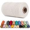 LEREATI Corda Macrame 1mm x 200m Filo Macrame Cordoncino Cotone Spago Colorato, Macramè Filo Cordino per Borse Uncinetto, Arazzo da Parete, Decorazioni, Fai da Te Artigianale (Bianco)