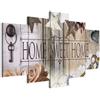B&D XXL - Quadro 200x100 cm 5 Pezzi - Stampa su Tela Strutturata XXL Grande - Quadri Moderni Componibili Camera da Letto Matrimoniale - Stampe da Parete Arte - HOME Fiori 020115-71