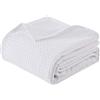 IlGruppone Copriletto Nido d'Ape 100% Cotone Tinta Unita Singolo Piazza Mezza Matrimoniale Prodotto Italiano Waffle Coperta Estiva Leggera Letto Divano Elegante - Bianco - PiazzaMezza220x280Cm