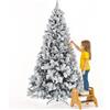BAKAJI Albero di Natale Innevato Bianco, Foltissimo 2050 Rami a Innesto, Decorazione Natalizia Molto Folta, Punte Bianche e Base a Croce, Addobbo Natalizio Molto Pieno (Innevato Winter Palace, 240 cm)