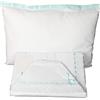 Ruoccohome Lenzuolino Culla Lettino Neonato Set 3Pz. da Ricamare tela Aida Regalo Bimbi Coordinato Completo 100% Puro Cotone Verde | Made in Italy