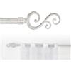GD LOVES YOUR HOME Bastone Tenda Estensibile 70-120 cm-160x310cm Ferro Antichizzato Shabby Chic Asta Anelli Scorritenda MOD.Forma a spirale in rattan (Bianco(versione Danneggiata), 70-120 CM)