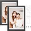 SONGMICS Cornice Portafoto con 6 Passepartout, Set di 2 Collage di Cornici Multipla, Foto 4x6 o 4x4, Chiodi Antitraccia, 36,5 x 26 cm, Nero Cenere RPF024B02