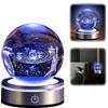 mumisuto Lampada Sfera Di Cristallo Luminosa 3D, Lampada Notturna A Sfera Con Base A Led, Sfera Led Luce Notturna Con 6 Modalità Di Illuminazione, Luce Notturna Sfera Di Cristallo Ricarica Usb (Rotondo)
