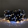 Partenopea serie stringa catena luminosa di luci 300 LED per albero di Natale da Esterno natalizie ed Interno controller con 8 giochi di luce e Memoria cavo verde (caldo + bianco freddo, 15mt)