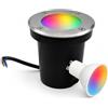 Partenopeautensili® Faretto segnapasso calpestabile 10W 230V Con attacco GU10 Impermeabile IP65 Per viali giardini (Rotondo, RGB + Bianco)