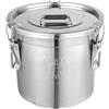 Apriltop 12L Contenitore Ermetico in Acciaio Inossidabile 304 per Cucina,5-10KG Contenitore Metallico per Alimenti con Coperchio e Chiusura a Clip,per Riso, Farina, Cereali, Chicchi di Caffè