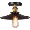 Mengjay Plafoniera da incasso a soffitto Light Fixture Retro Industry Single Head Gonna nera da soffitto Plafoniera Edison Vintage Barn Light,per Bar,Ristorante,Studio,Cucina(Ø26CM)