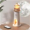Befeixue Luce Notturna Del Faro | Luna Lampada Wireless | Lampada Da Tavolo Con Proiezione Lunare | Lampada Faro | Fari Ricaricabili Luce Ambientale Per La Decorazione Della Camera Da Letto