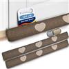 Beautissu 2x Paraspifferi Imbottito per Porta e finestra Tuuli HR L100xP8xA8 cm in Poliestere - paraspiffero Universale porte e finestre - paravento sottoporta Isolante - Contro Il Freddo - Marrone