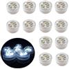 AIGOUT 12 lumini subacquei a LED, senza fiamma, a batteria, sommergibili, impermeabili, decorative, per acquario, stagno, piscina, matrimoni, feste (bianco freddo)