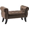 IlGruppone Divanetto in Velluto Panca Contenitore Pouf PortaOggetti Panca Sgabello A Pie di Letto Cassapanca Ingresso Legno Massello Panchina - Testa di Moro