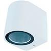 Partenopea® Applique lampada cubo da parete a muro gu10 max 10w led per interno esterno IP65 moderno faretto monoemissione (Tondo Bianco, Senza Luce)