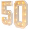 Zalydala Lampada a LED con numeri 3D, numeri illuminati, lettere dell'alfabeto, per matrimonio, compleanno, festa, lampada natalizia