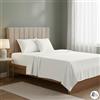 HABITA 33 HOME Lenzuola letto francese - Set completo lenzuola una piazza e mezza Sopra, Sotto con Angoli e Federe - Lenzuola matrimoniali cotone blend Anallergico e Antiacaro Made in Italy (Bianco, FRANCESE)