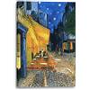 Printed Paintings Stampa su Tela con Telaio (80x120cm): Vincent Van Gogh - Cafe de la Nuit (1888) - Quadri Moderni