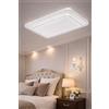 TEKHOME Plafoniera LED 64W con Telecomando, Lampada da Soffitto Dimmerabile CCT 3000K-4000K-6500K, Moderna in Metallo e Alluminio per Soggiorno Camera Cucina - C65-S-3C