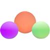 meineWunschleuchte Set di 3 sfere solari a LED con cambio di colore RGBW e telecomando, 2 sfere da 20 cm e 1 sfera da 30 cm, lampada solare per giardino, terrazza e balcone, per esterni, IP67