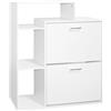 IlGruppone Scarpiera in Legno 2 Ante A Ribalta Armadio Salvaspazio con Mensole Vari Colori Portascarpe Alto Stretto Ingresso Mensola Corridoio Scarpiere Design Moderno - Bianco