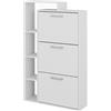 Vicco Scarpiera Orlando, Bianco, 80 x 128.3 cm con 3 scomparti