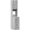 vidaXL Mobile da Cucina Grigio Sonoma 35x50x180cm in Legno Multistrato, armadietto da Cucina, credenza da Cucina, portaoggetti da Cucina
