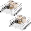 bremermann Cassetti telescopici, set di 2 - 45 cm con ripiano, cassetto da cucina per montaggio successivo, completamente estraibile con guide telescopiche, perfetto per cucina, bagno e camera da