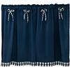 A.Monamour Tenda Corta per Finestra Piccola Blu Navy Opaco Con Fiocco A Quadri - Cucina Bistrot Caffè Mezza Mantovana a Vetro Pannello Porta Armadio Lavandino