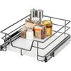 bremermann cassetto telescopico 45 cm con ripiano, per montaggio successivo, con guide telescopiche a sfera, ideale per cucina, bagno e camera da letto, in metallo (Grigio)