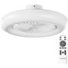 Noaton® Callisto Bianco 11055W Ventilatore da soffitto 11055W, lampadario LED max 50W Dimmerabile 3 temperature di colore, telecomando, timer, portata d'aria fino a 61 m3/min, diametro 55cm