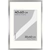 FRAMAI® Cornice portafoto 40x60 cm in argento - con passe-partout - Cornice in legno MDF, plexi incassabile, ecologico, con sospensione e supporto - Formato paesaggio e ritratto
