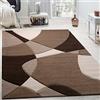 Paco Home Tappeto Di Design Moderno Motivo Geometrico Taglio Sagomato Marrone Crema Beige, Dimensione:80x150 cm