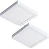 CLAR HYBEC - Plafoniera LED Soffitto Quadrata, Lampade Soffitto, Plafoniera LED Esterno, Lampadario Bagno, Plafoniere a LED, Lampada Cucina, LED Bagno 4000ºK, 24W (Pack 2)