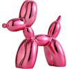 YOYUMI Mini Scultura Cane Palloncino Statue - Decorazione in Resina con Superficie Brillante, Decorare il Soggiorno Camera da Letto Vetrina e Ufficio, Rosa 9,5 * 9,5 * 4 cm