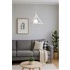 TEKHOME Lampadario moderno a triangolo senza lampadina E 27, in ferro stile moderno (BIANCO) A35-B