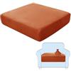 SHUOJIA Fodere per Cuscini per Divani, Protezioni per Cuscini per Sedili in Tessuto di Velluto Elasticizzato,Cuscino per Divano Fodera per mobili Coprisedile per Divano (Dark Orange,Large-1-Seater)