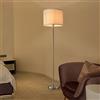 lux.pro Lampada da Terra Alta 161 cm Lampada a Stelo Dritto Piantana Classica con Paralume Cilindrico in Tessuto Bianco