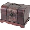 HMF Scrigno del tesoro in legno, piccola cassa del tesoro con chiusura metallica vintage per compleanno bambini, Matrimonio o anniversario | 30 x 23 x 21 cm | Giappone