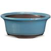 CERTRE - Vaso Bonsai Rotondo in Gres, Modello Rimini, Made in Italy, Colore Azzurro Cielo (Smaltato)| Misure esterne 15x6 cm