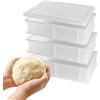 CookandSupply Contenitore per Lievitazione Pizza E Pane BPA-free - Cassette Portaimpasto Certificate di Grado Alimentare - Made in Italy - 3 Box Impilabili 40x30x10 + 1 Coperchio