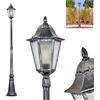 HOFSTEIN lampione Lignac, lampada da esterno in metallo/vetro nero/argento/vetro opalino, design vintage/antico/rustico per giardino, esterno, cortile, altezza 204 cm, 1 x E27, IP44