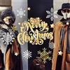 kina - UVNT0043 Vetrofanie Natalizie Adesivi Decorazione Vetrine Negozi Trasparente Removibile Riposizionabile - Finestre Kit Natale Ing Merry Christmas Buone Feste Happy New Year 90x35 cm